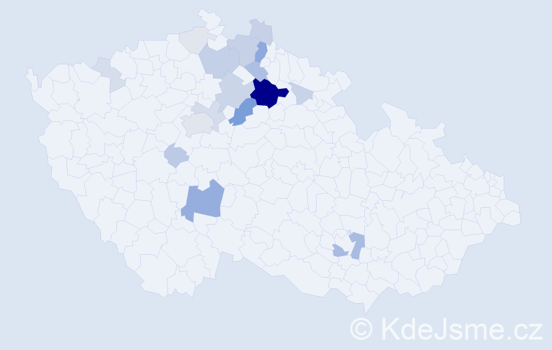 Příjmení: 'Heršálek', počet výskytů 69 v celé ČR