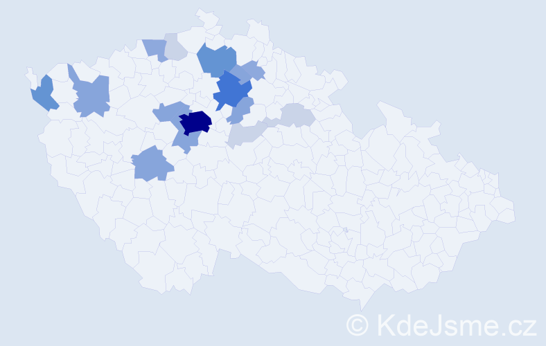 Příjmení: 'Duka', počet výskytů 55 v celé ČR