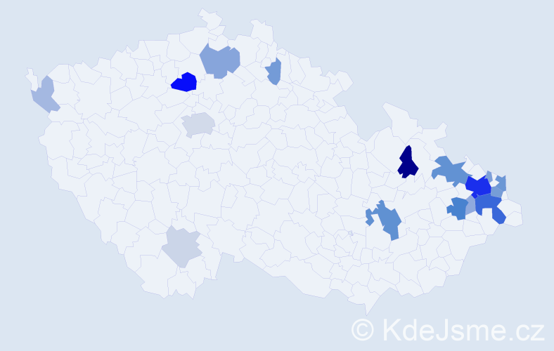 Příjmení: 'Larišová', počet výskytů 57 v celé ČR