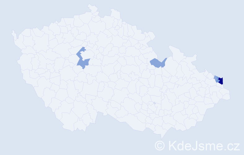 Příjmení: 'Pyszná', počet výskytů 19 v celé ČR