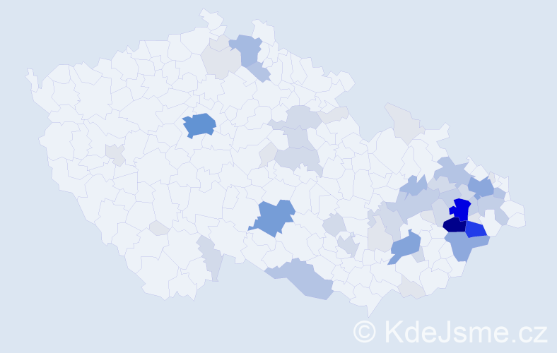 Příjmení: 'Zuzaňák', počet výskytů 199 v celé ČR