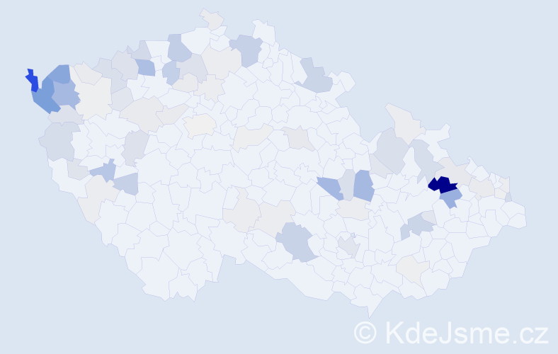 Příjmení: 'Šivák', počet výskytů 332 v celé ČR