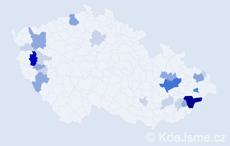 Příjmení: 'Londa', počet výskytů 65 v celé ČR