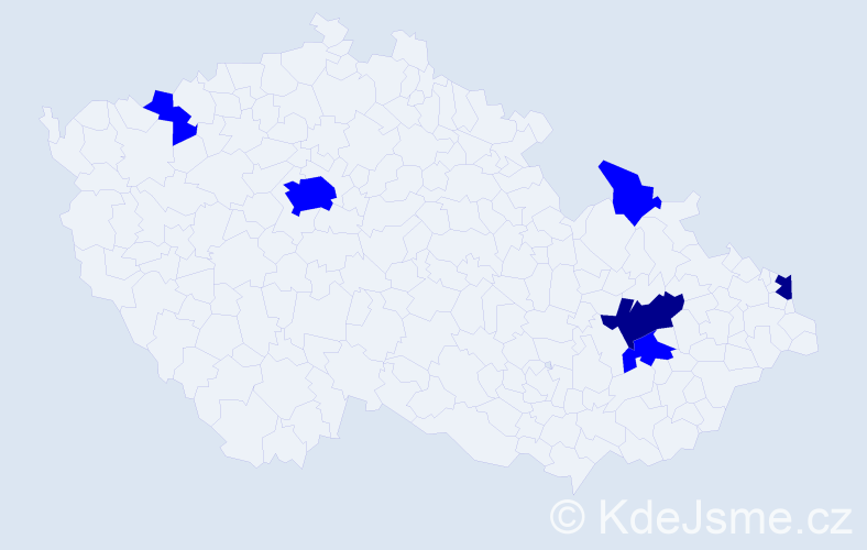 Příjmení: 'Rendár', počet výskytů 8 v celé ČR