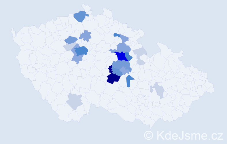 Příjmení: 'Vopršalová', počet výskytů 84 v celé ČR