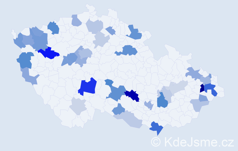 Příjmení: 'Sopko', počet výskytů 98 v celé ČR