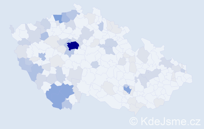 Příjmení: 'Hálek', počet výskytů 283 v celé ČR