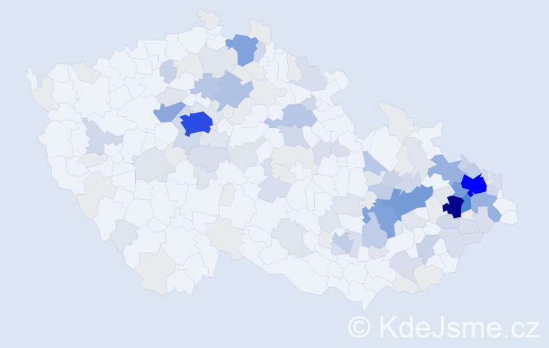 Příjmení: 'Klosová', počet výskytů 489 v celé ČR