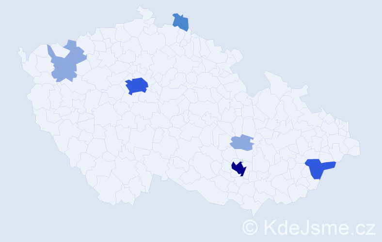 Příjmení: 'Samotná', počet výskytů 16 v celé ČR