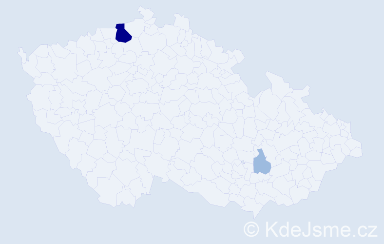 Příjmení: 'Kody', počet výskytů 5 v celé ČR