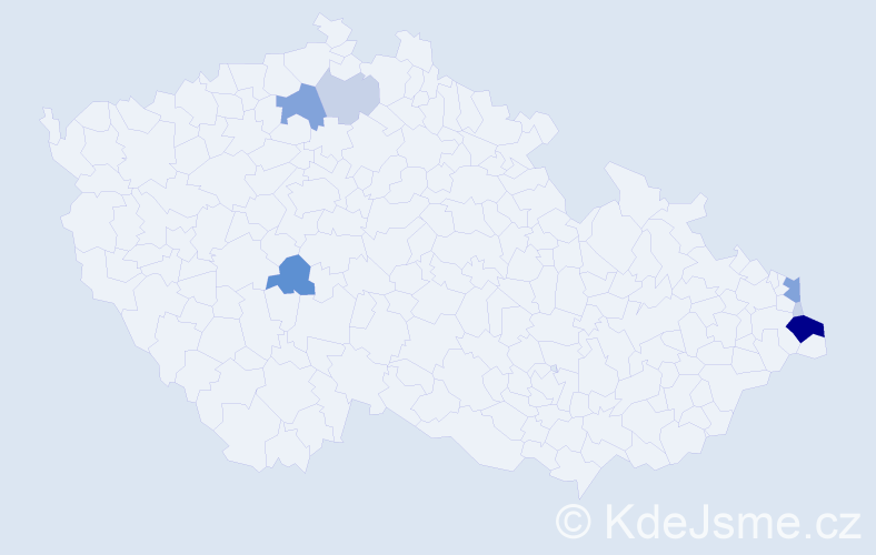 Příjmení: 'Chwastek', počet výskytů 25 v celé ČR