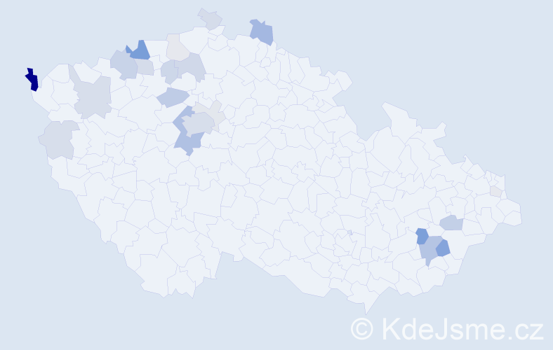 Příjmení: 'Balšán', počet výskytů 69 v celé ČR