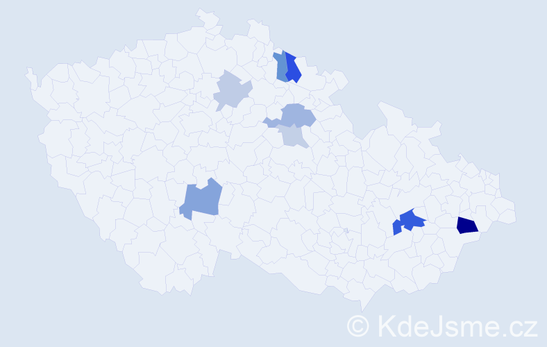 Příjmení: 'Fabišík', počet výskytů 18 v celé ČR