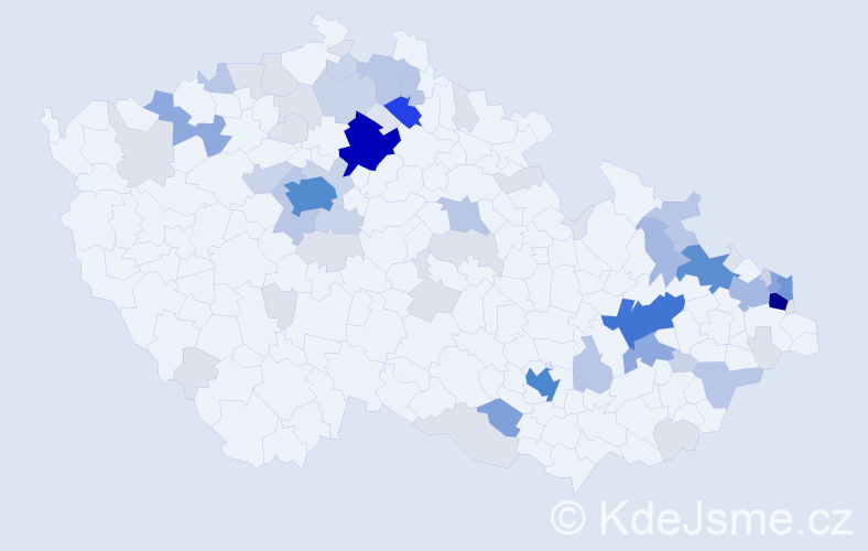 Příjmení: 'Konopka', počet výskytů 223 v celé ČR