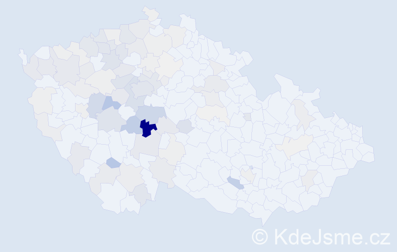 Příjmení: 'Budil', počet výskytů 375 v celé ČR