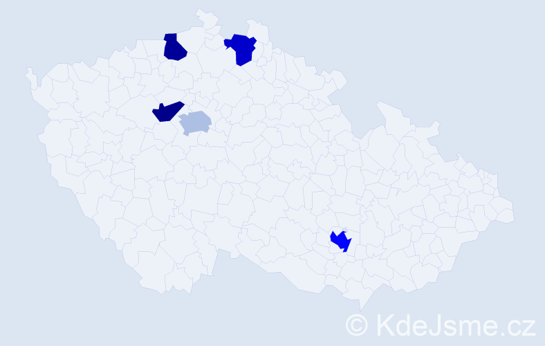 Příjmení: 'Fleming', počet výskytů 6 v celé ČR
