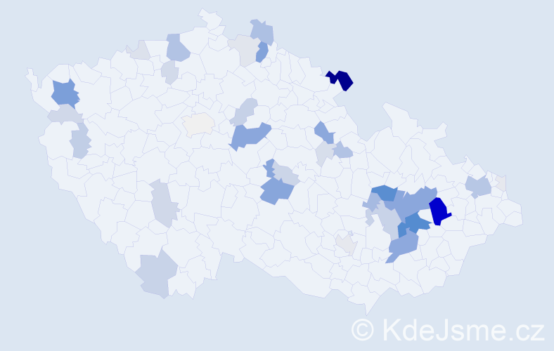 Příjmení: 'Čuri', počet výskytů 164 v celé ČR