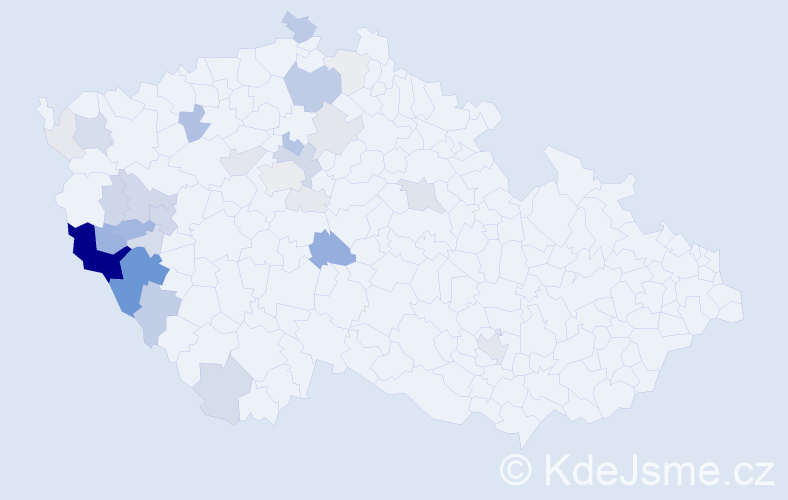 Příjmení: 'Sazama', počet výskytů 116 v celé ČR