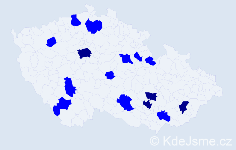 Příjmení: 'Gantumur', počet výskytů 19 v celé ČR