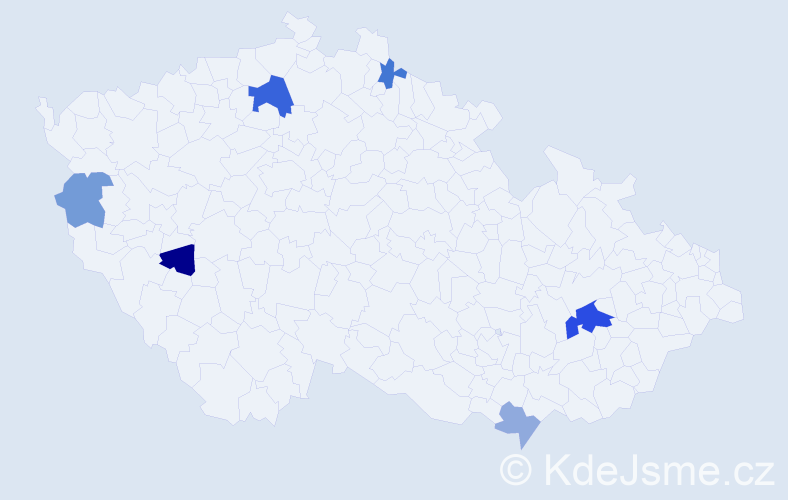 Příjmení: 'Vachálková', počet výskytů 11 v celé ČR
