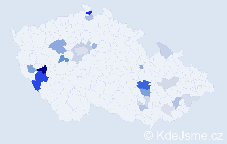 Příjmení: 'Šosová', počet výskytů 64 v celé ČR