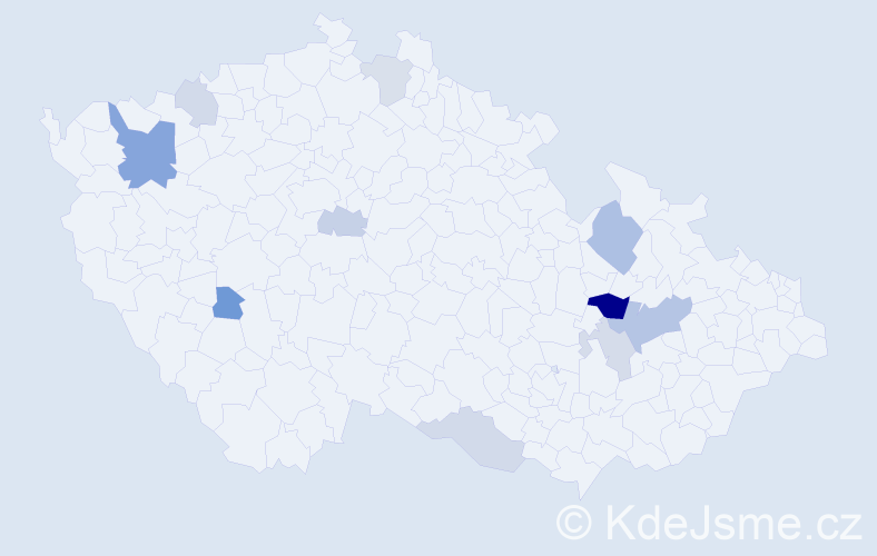 Příjmení: 'Kaksová', počet výskytů 20 v celé ČR
