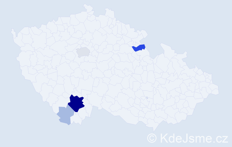 Příjmení: 'Jenne', počet výskytů 24 v celé ČR