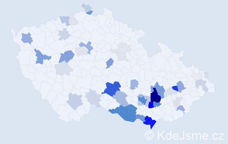 Příjmení: 'Obořilová', počet výskytů 164 v celé ČR