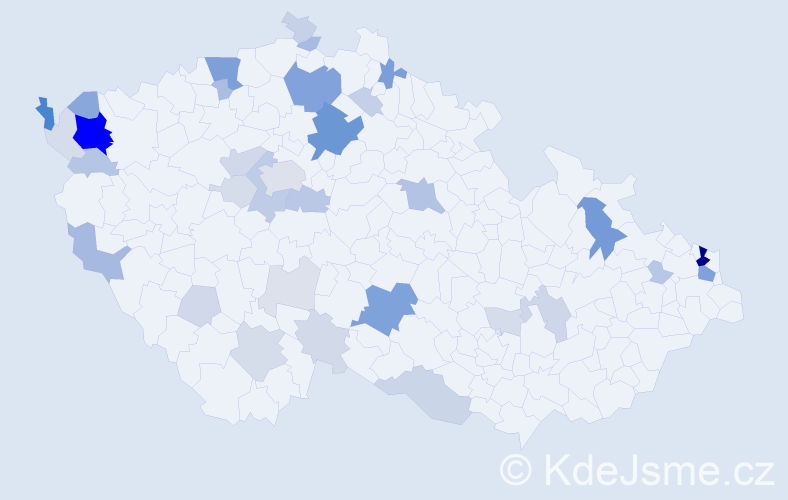 Příjmení: 'Čopák', počet výskytů 122 v celé ČR