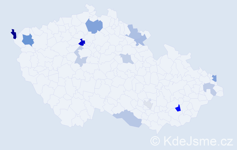 Příjmení: 'Madaras', počet výskytů 22 v celé ČR