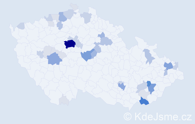 Příjmení: 'Herodes', počet výskytů 136 v celé ČR