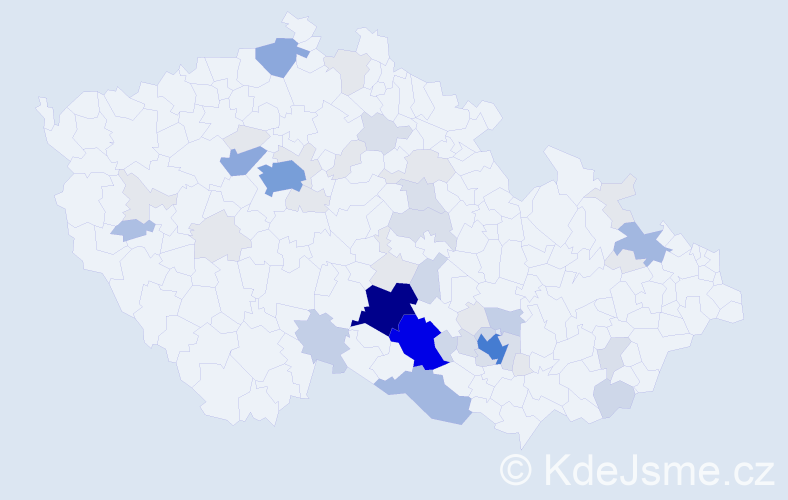 Příjmení: 'Zimolová', počet výskytů 200 v celé ČR