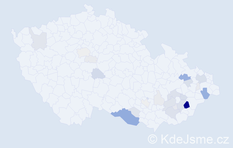 Příjmení: 'Sovjáková', počet výskytů 92 v celé ČR