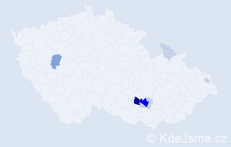 Příjmení: 'Des', počet výskytů 27 v celé ČR