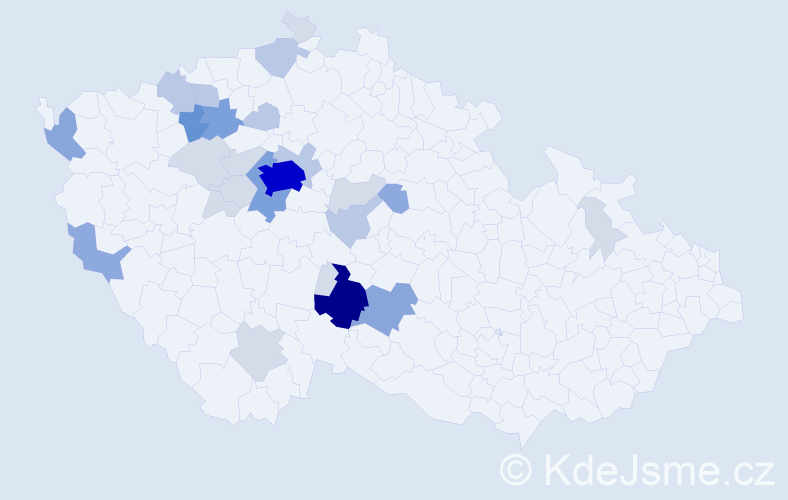 Příjmení: 'Kubisková', počet výskytů 86 v celé ČR