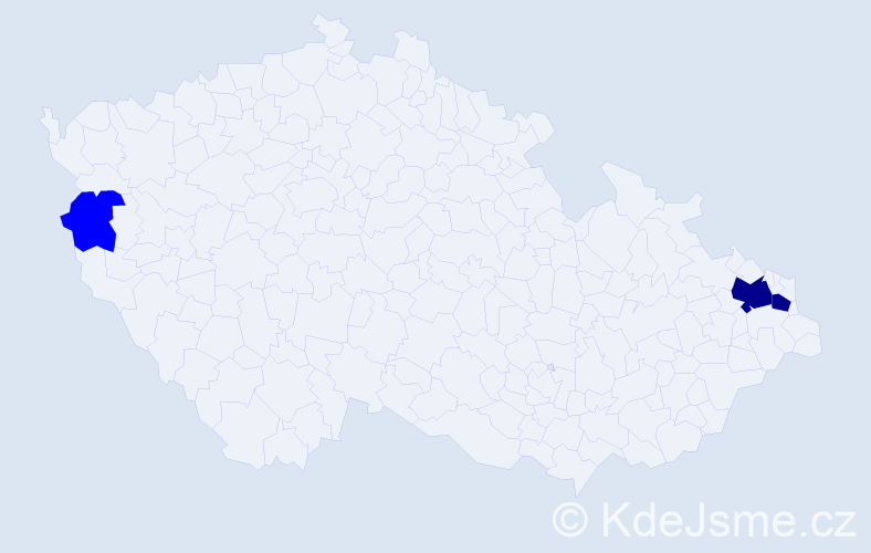 Příjmení: 'Kuluris', počet výskytů 5 v celé ČR