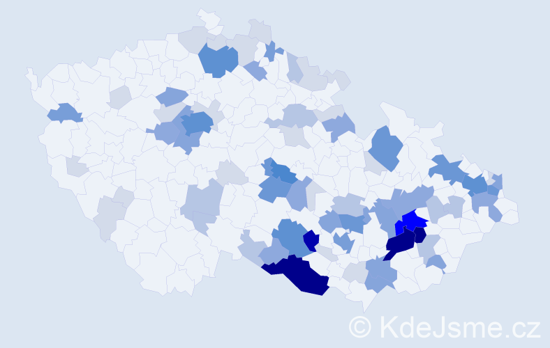 Příjmení: 'Ležák', počet výskytů 252 v celé ČR