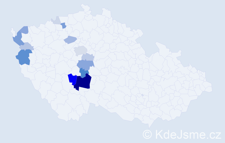 Příjmení: 'Mikulandová', počet výskytů 66 v celé ČR