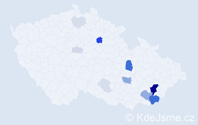 Příjmení: 'Habrovanská', počet výskytů 47 v celé ČR