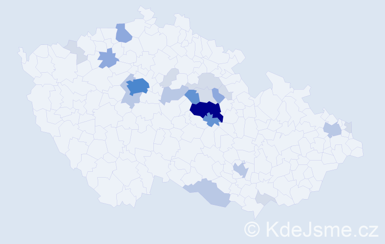 Příjmení: 'Cepl', počet výskytů 67 v celé ČR