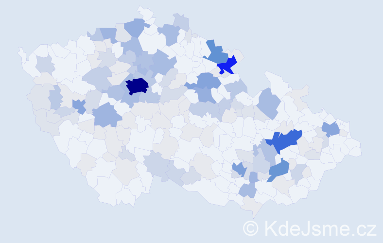 Příjmení: 'Bubeníčková', počet výskytů 519 v celé ČR