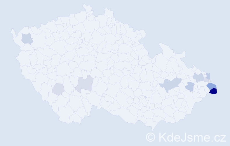 Příjmení: 'Bazgierová', počet výskytů 73 v celé ČR