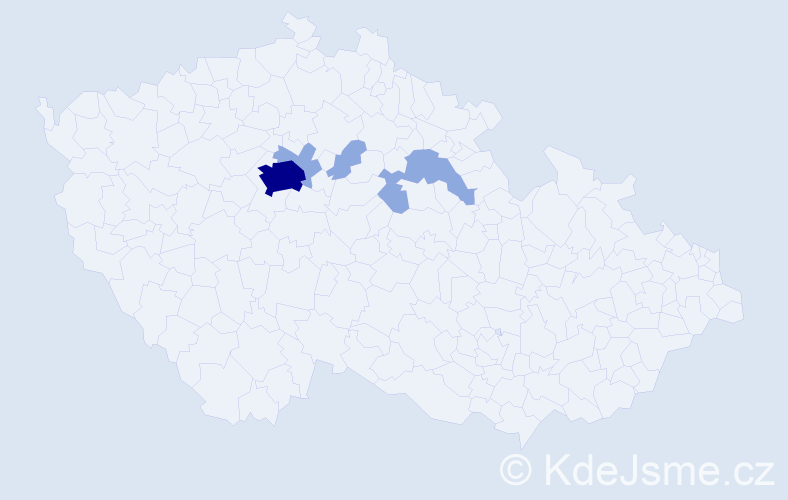 Příjmení: 'Nesl', počet výskytů 12 v celé ČR