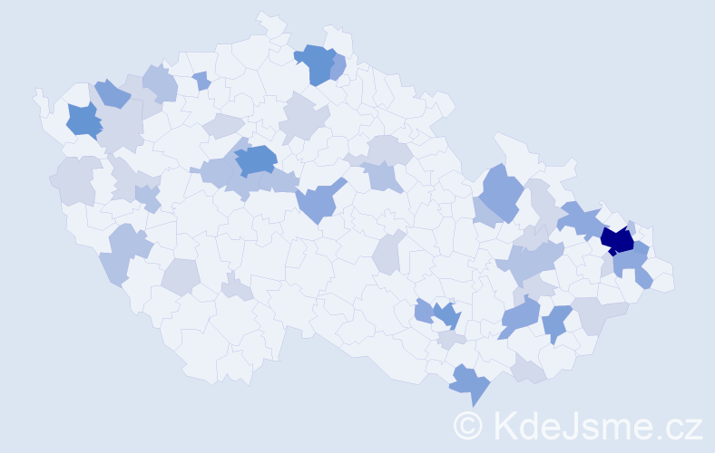 Příjmení: 'Marcinková', počet výskytů 116 v celé ČR