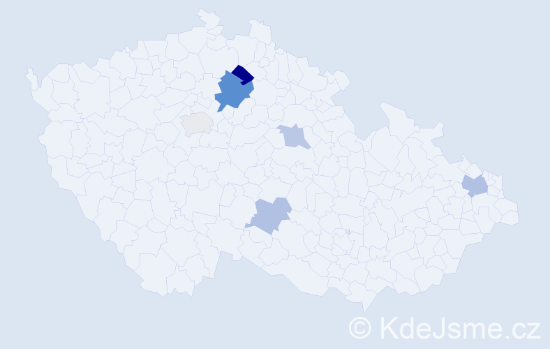 Příjmení: 'Tešlová', počet výskytů 21 v celé ČR