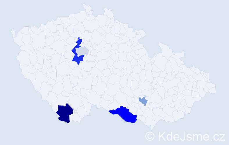 Příjmení: 'Reichardtová', počet výskytů 14 v celé ČR