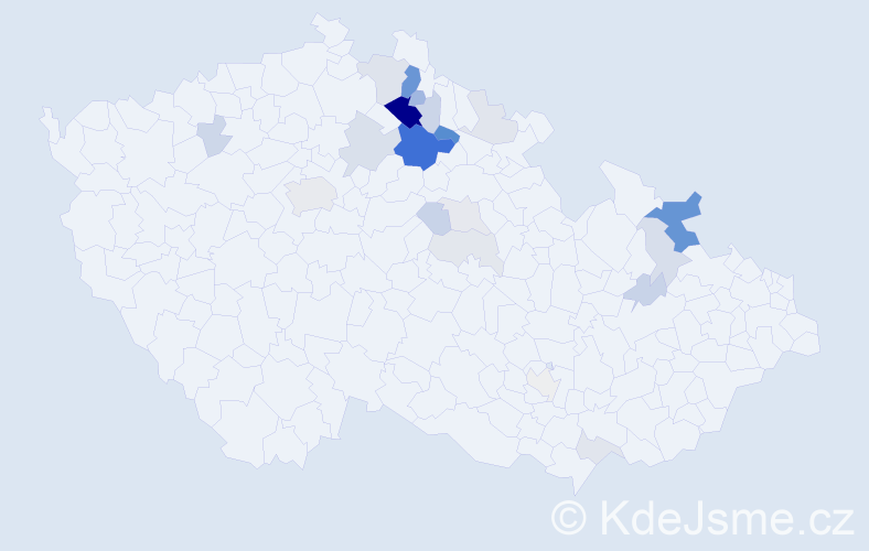 Příjmení: 'Cimbálová', počet výskytů 71 v celé ČR