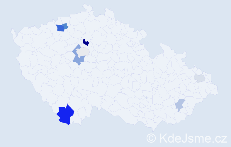 Příjmení: 'Grach', počet výskytů 16 v celé ČR