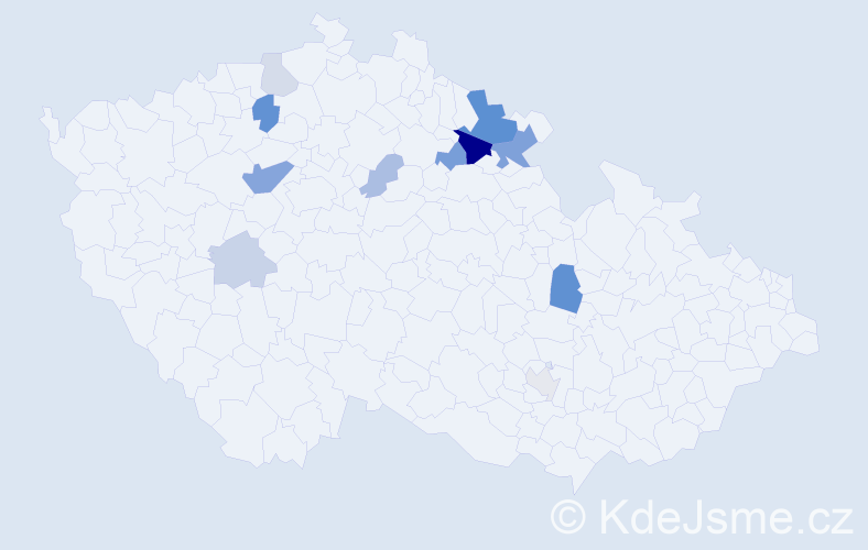 Příjmení: 'Rajsnerová', počet výskytů 26 v celé ČR