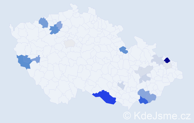Příjmení: 'Černaj', počet výskytů 49 v celé ČR